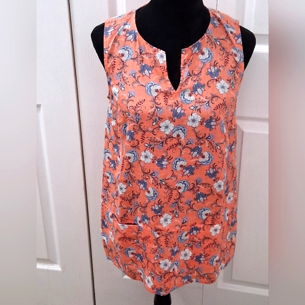 J. Jill Love Linen Coral Tunic   Size XS